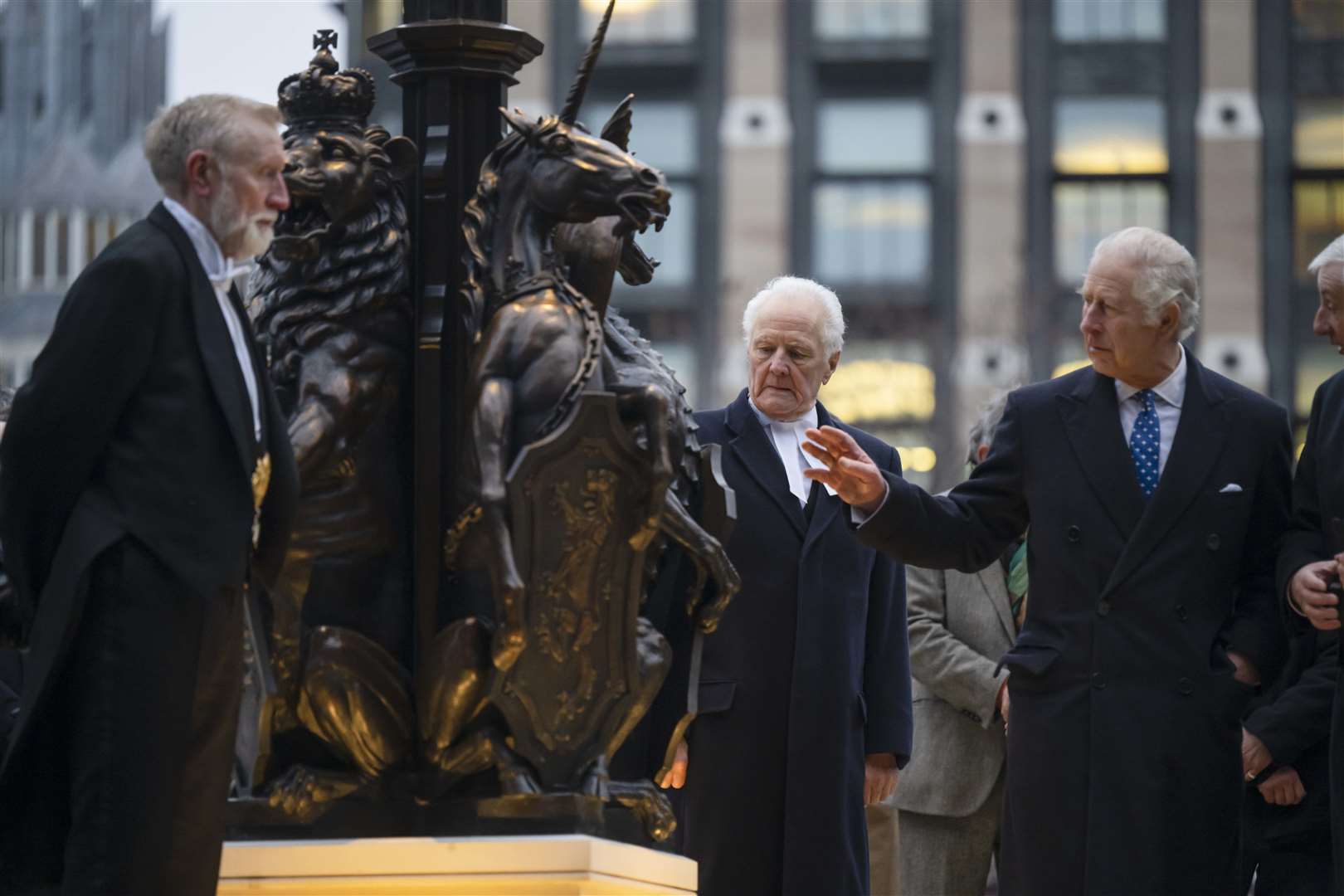 The King during a visit to Westminster Hall, Houses of Parliament in London (Paul Grover/Daily Telegraph/PA)