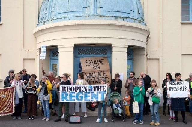 Campaigners protesting in a bid to reopen Deal's Regent Cinema after 14 years. Credit: Malgosia Lonsdale