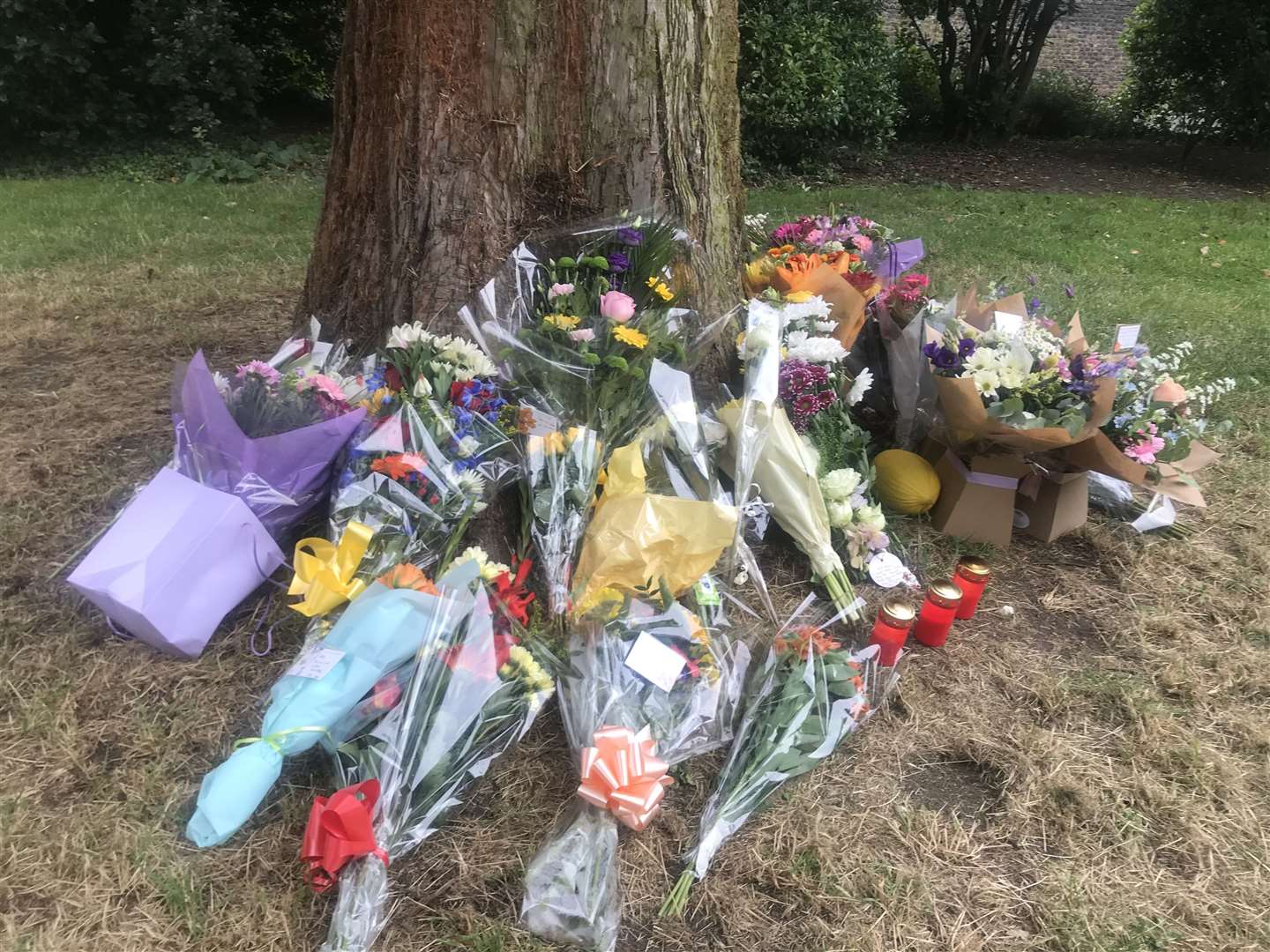 Flowers have been left with heartfelt messages to Rory