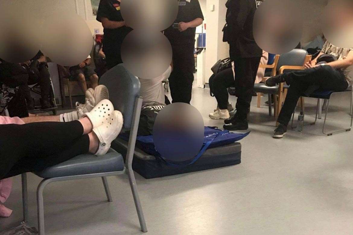 A patient convinced his friend to bring him a mattress to lay on after becoming frustrated with delays at the William Harvey Hospital in Ashford