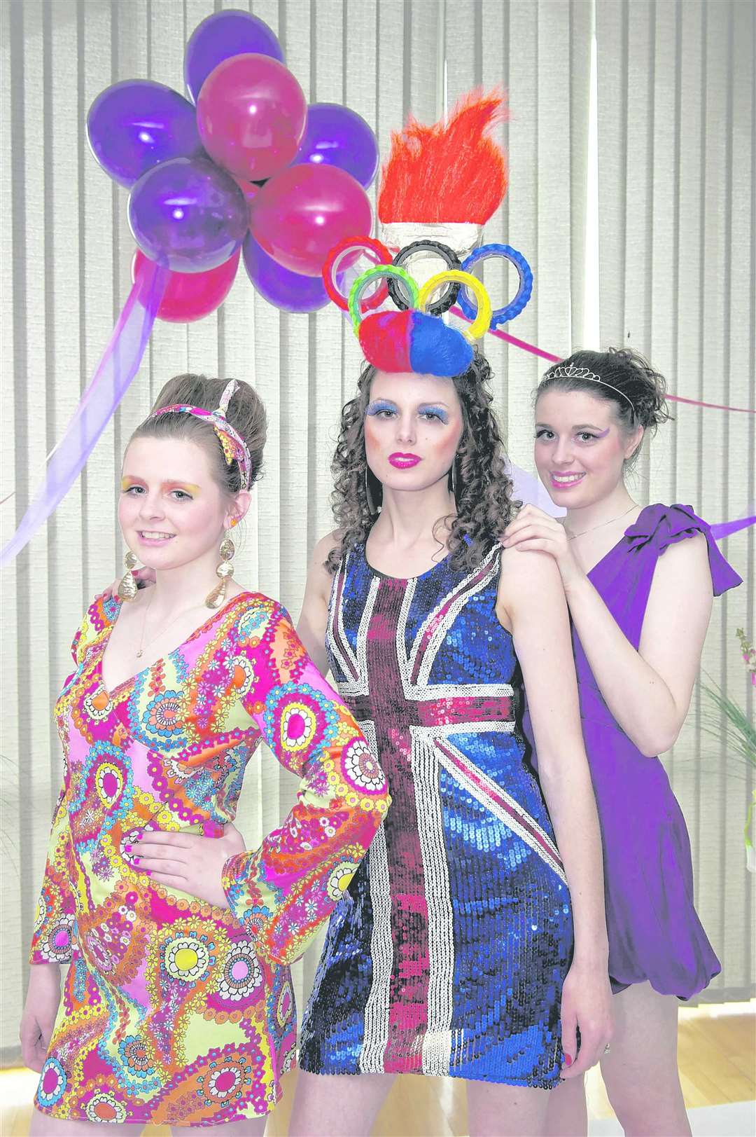 Jenilee Harris, centre, took part in the annual hair show by NVQ Level 3 hairdressing students at Sheppey College, Sheerness. Picture: Andy Payton