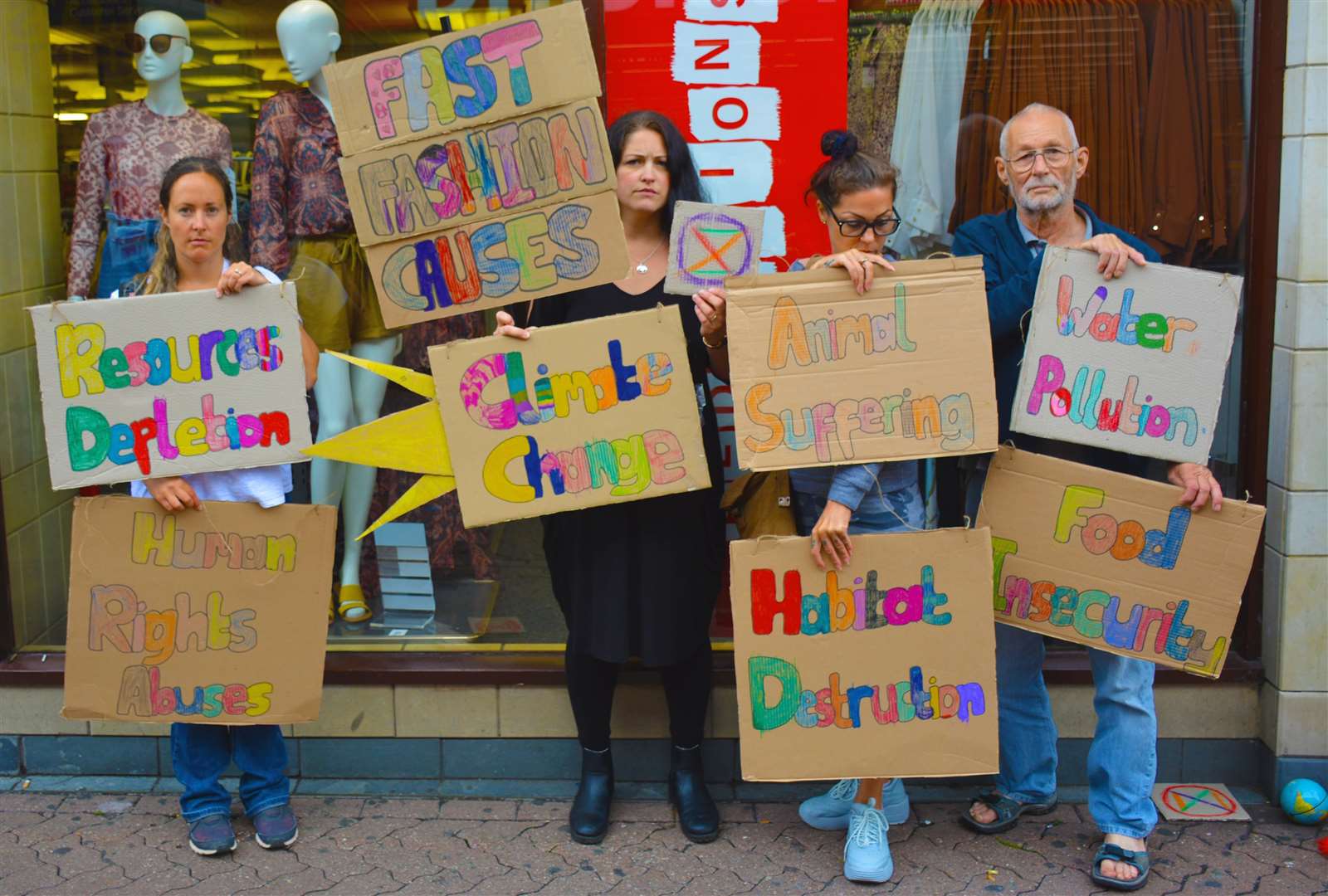 Members of Gravesham XR protested outside Primark in Dartford. Picture: Dominic Honey