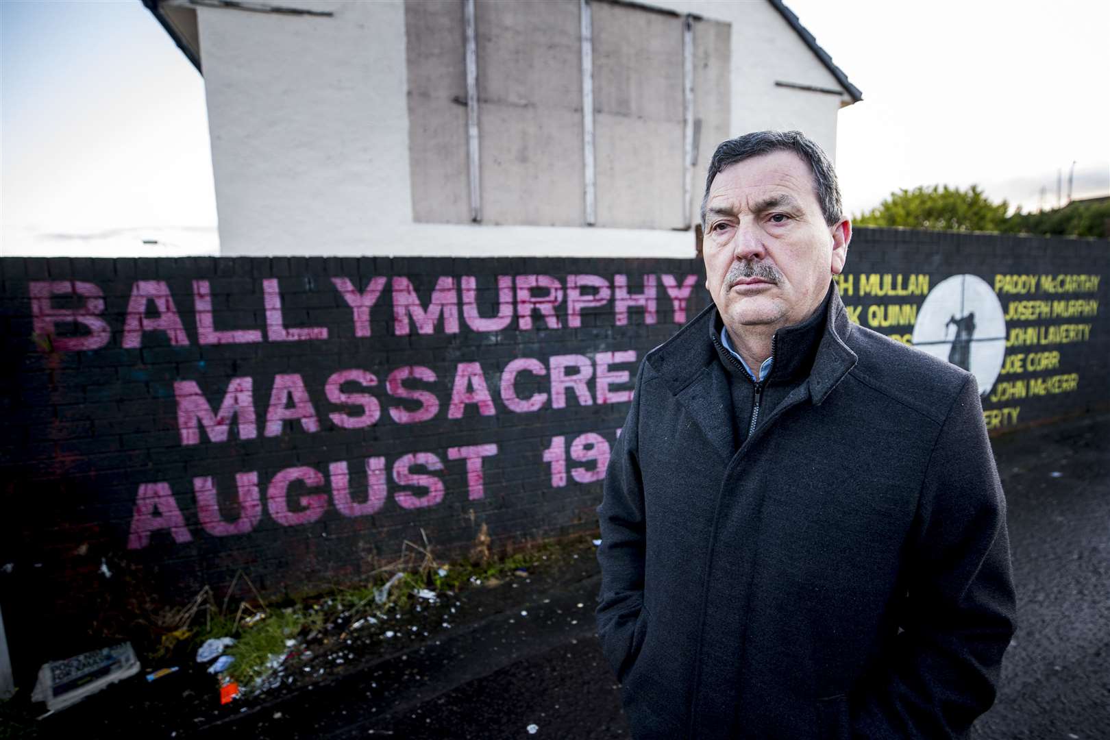 John Teggart, standing in the Ballymurphy area of west Belfast, where his father Daniel Teggart, was among those killed in the series of shootings between August 9-11, 1971. (Liam McBurney/PA)