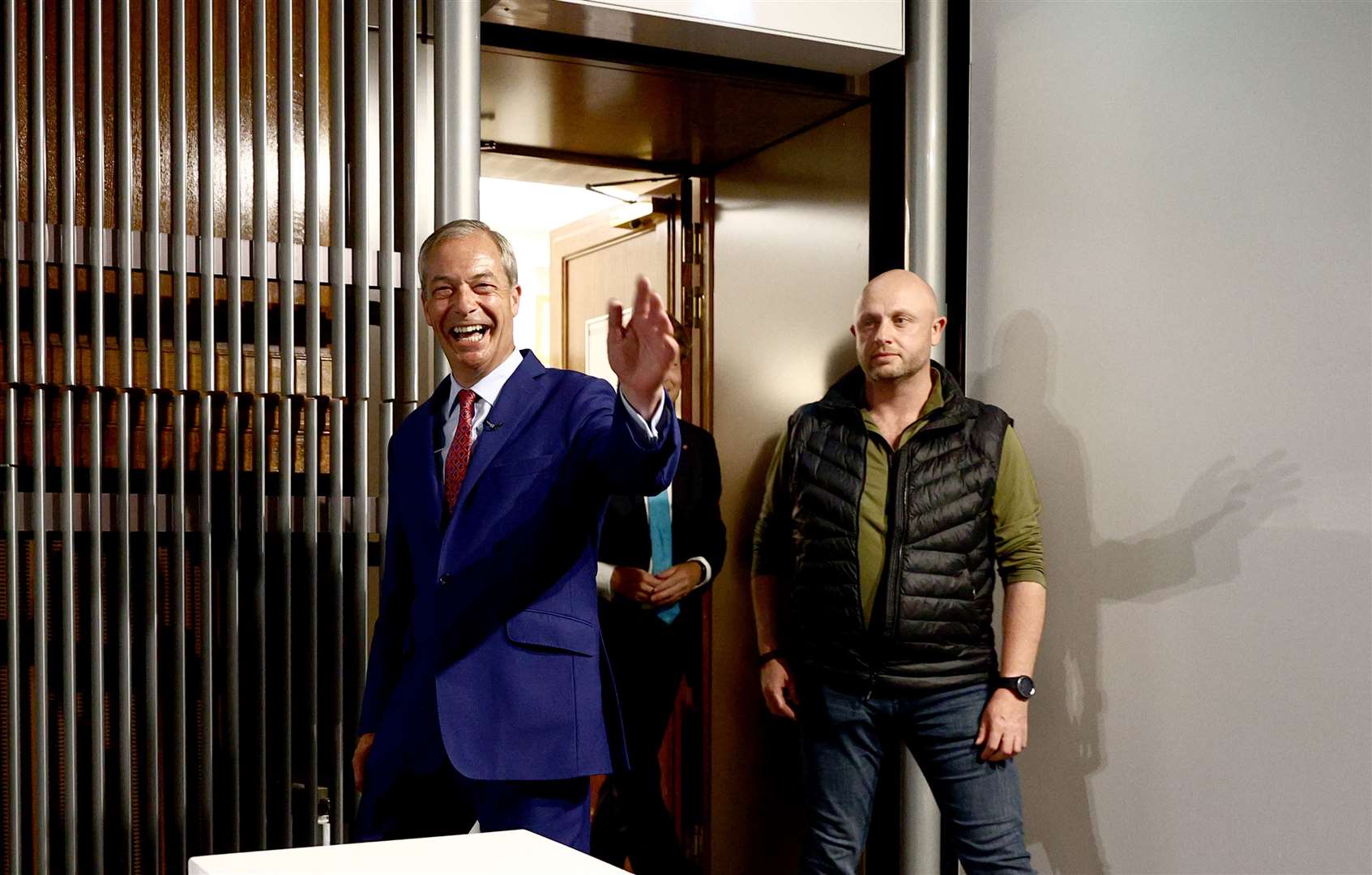 Reform UK leader Nigel Farage arrives for a press conference in Westminster, central London. Picture date: Friday July 5, 2024. (Tejas Sandhu/PA)