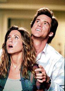 The second coming? Jim Carrey with Jennifer Aniston in Bruce Almighty, the 2003 comedy directed by Tom Shadyac