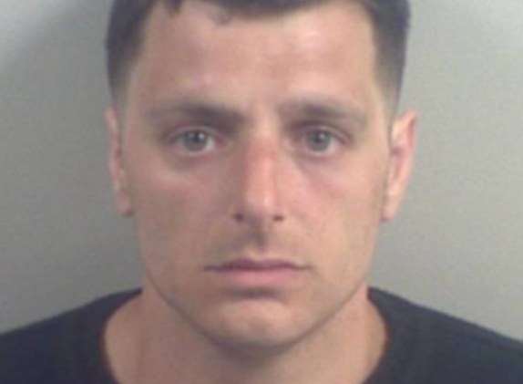 Alexander Russell, 34, was jailed for eight years for a knife-point robbery
