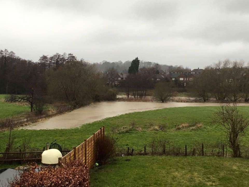 The flooded site pictured in 2016 before construction began