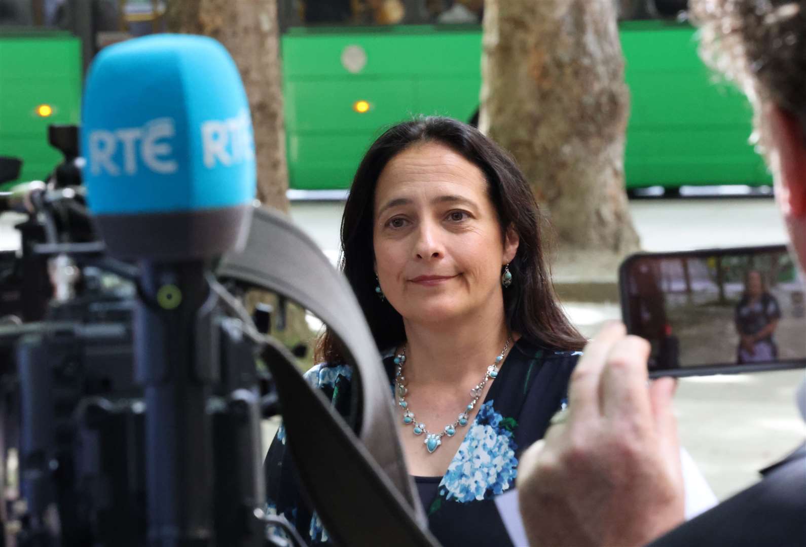 Minister Catherine Martin met RTE board chairwoman Siun Ni Raghallaigh (Nick Bradshaw/PA)