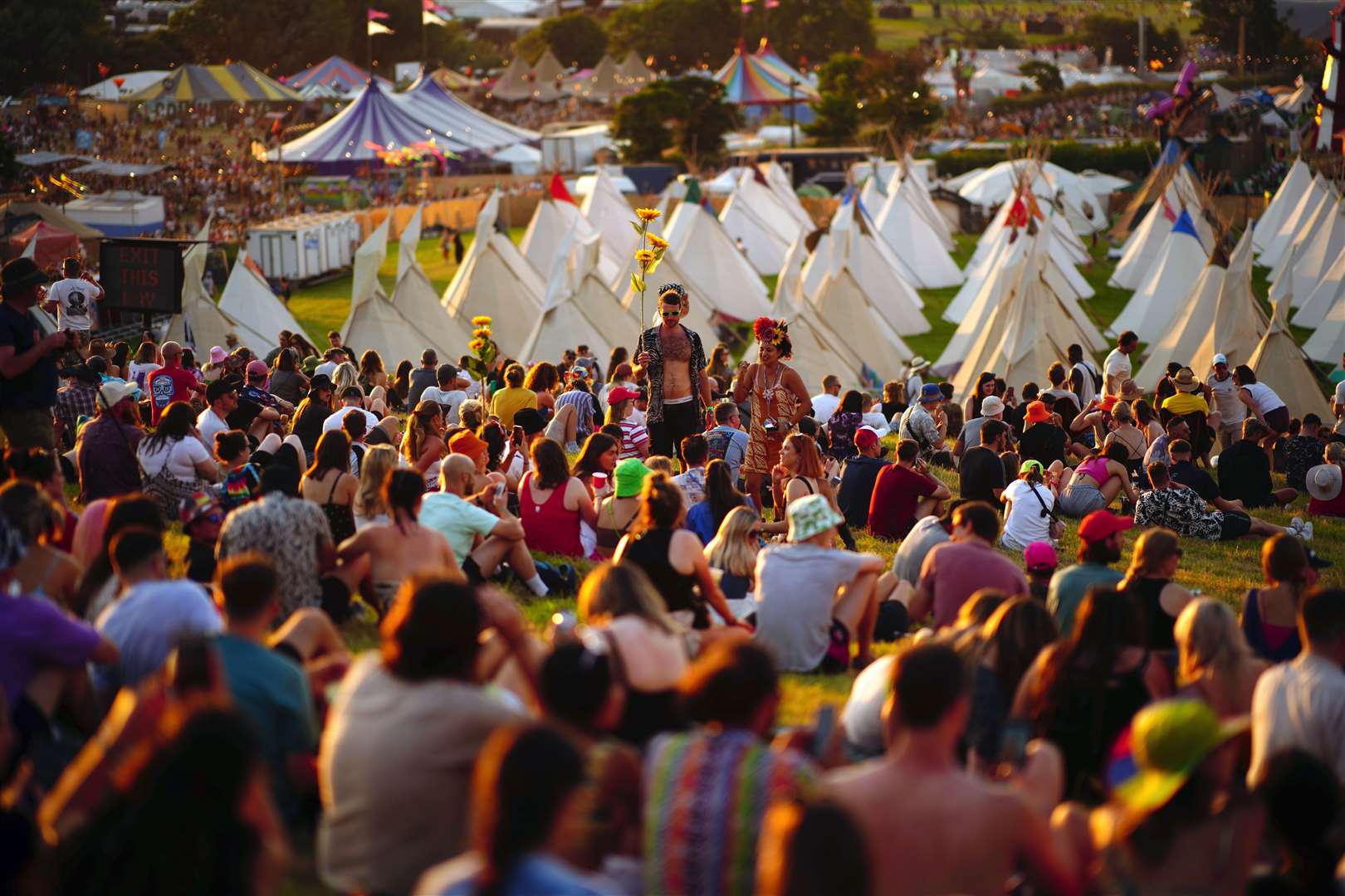 Sunset at Glastonbury (Ben Birchall/PA)