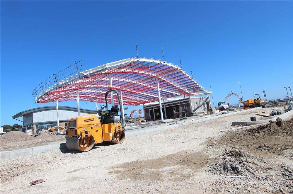 Work is progressing quickly on the petrol station at Neats Court