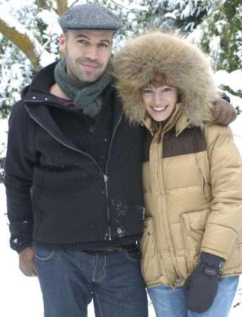 Billy and Kelly outside their Kent home in February, before their break up. The pair have now reconciled. Picture: Grant Falvey