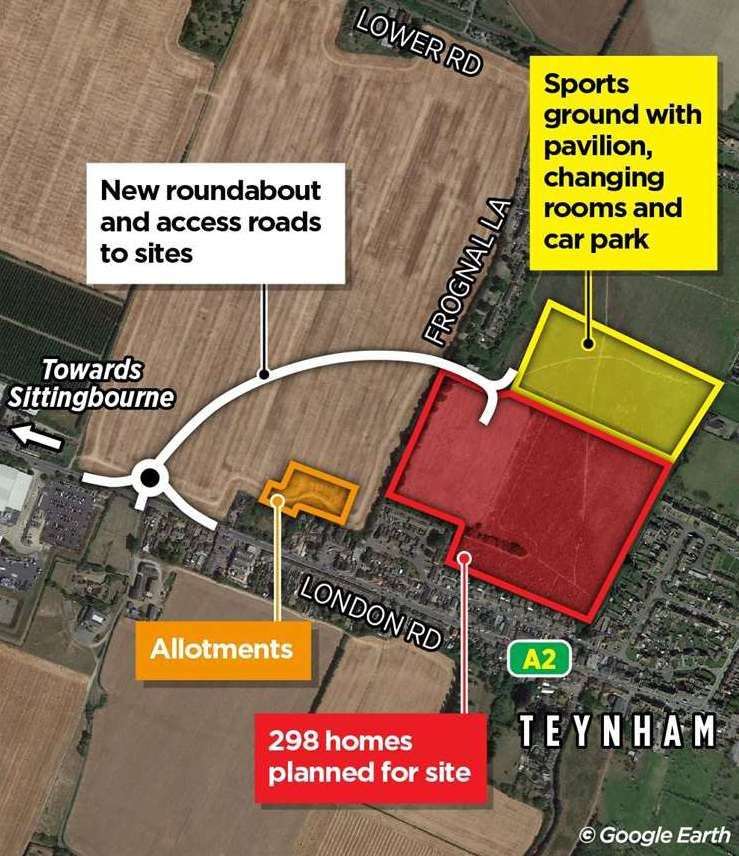 Where the Frognal Lane development, in Teynham, will be sited