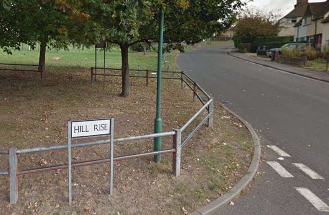 The police and ambulance service are attending a crash on Hill Rise, in Darenth. Photo: Google Maps