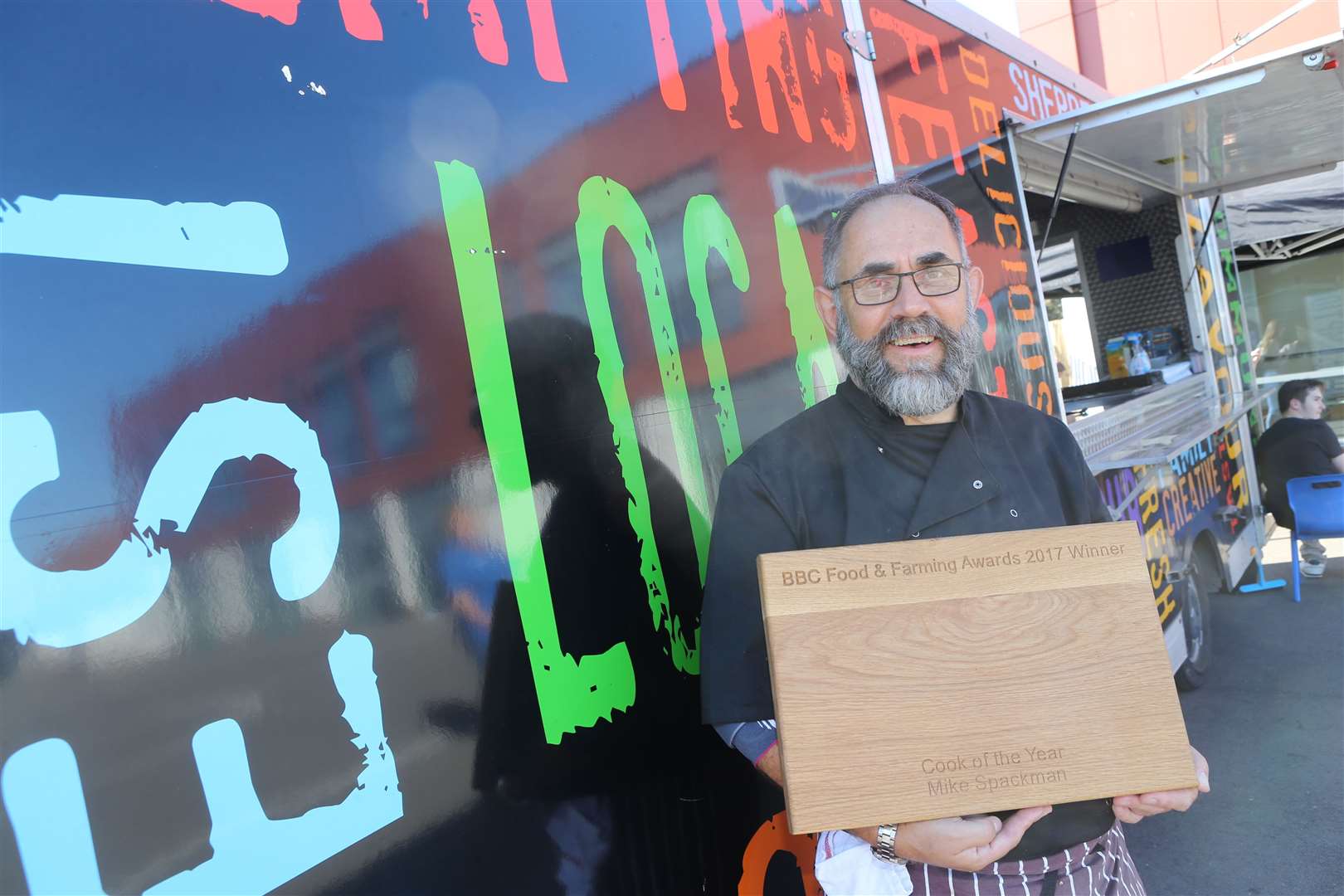 Community chef Mike Spackman with his Cook of the Year award