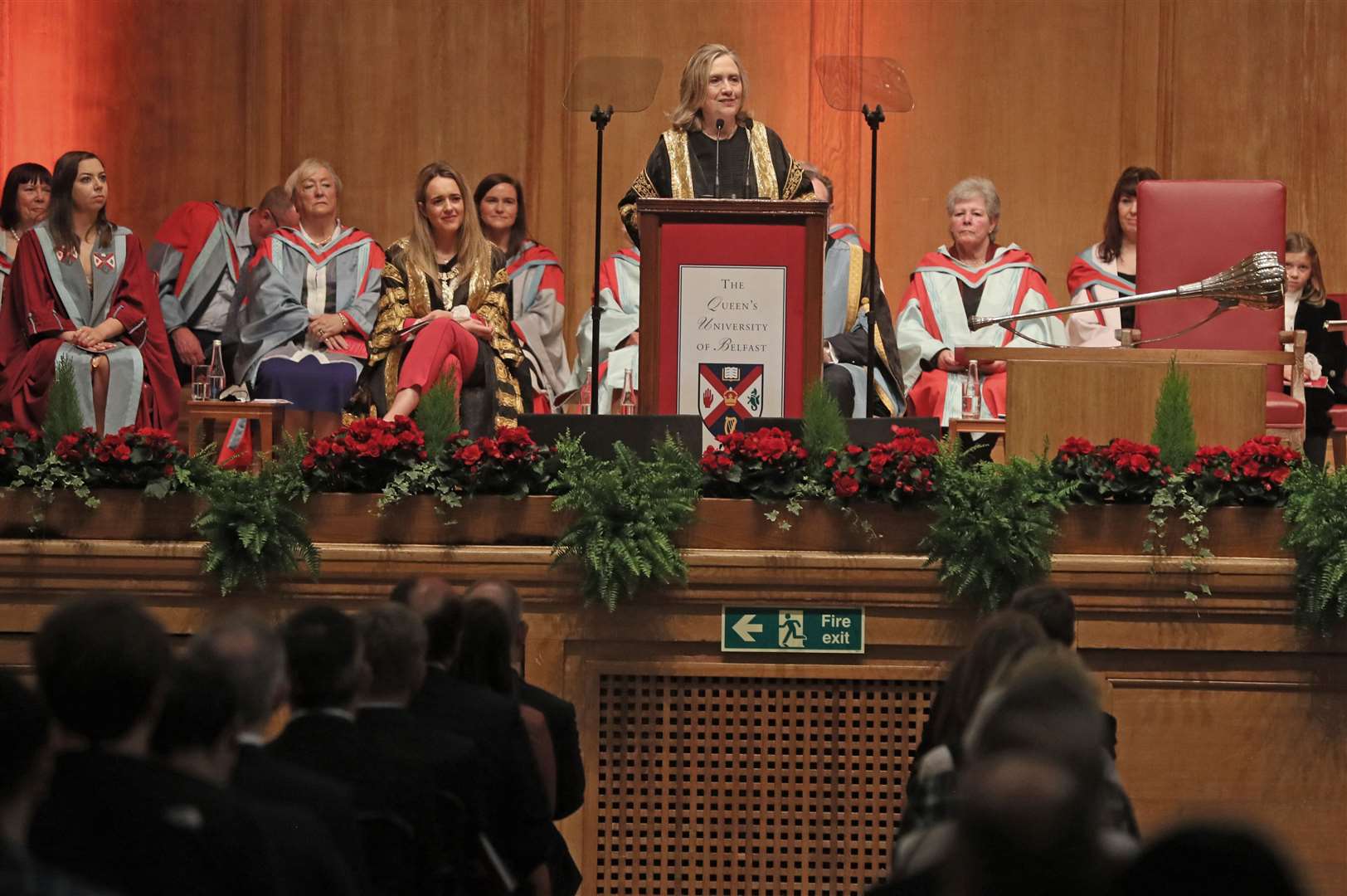 The former US secretary of state Hillary Clinton is installed as the chancellor (Brian Lawless/PA)