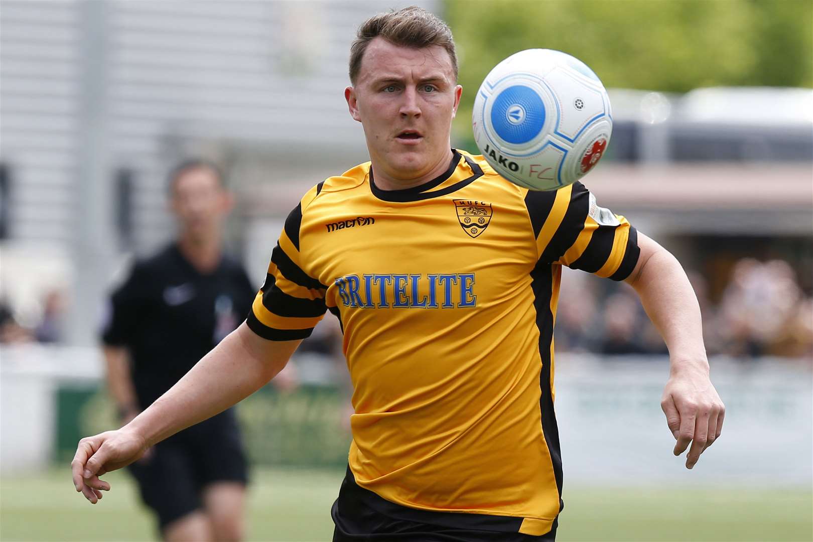 Alex Flisher during his final appearance for Maidstone at the end of the 2016/17 National League season. Picture: Andy Jones