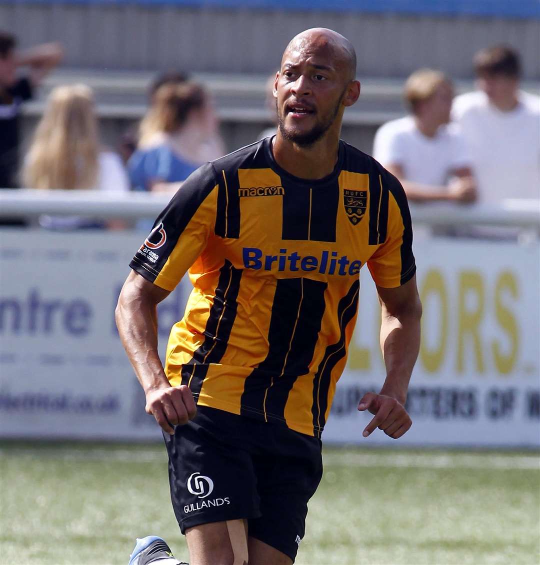 Maidstone defender Alex Finney has a groin problem Picture: Sean Aidan