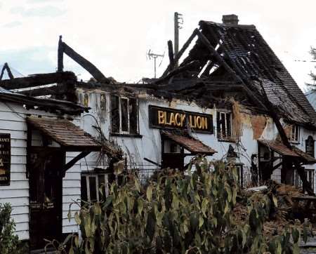 The pub was gutted by the blaze. Picture: Nick Johnson