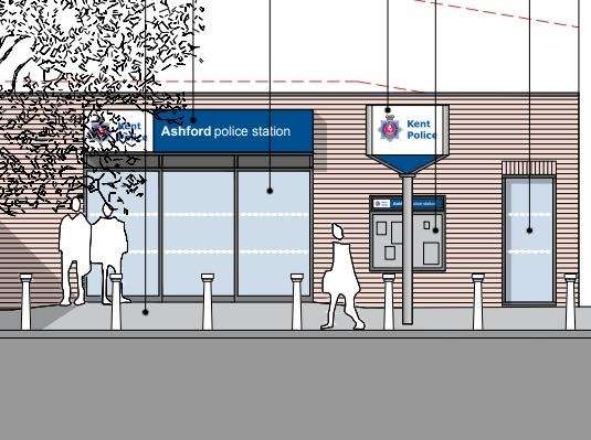 How the new frontage of Ashford police station will look