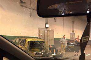 Vehicles crashed in the Medway Tunnel. Picture: @Alexis_Ox