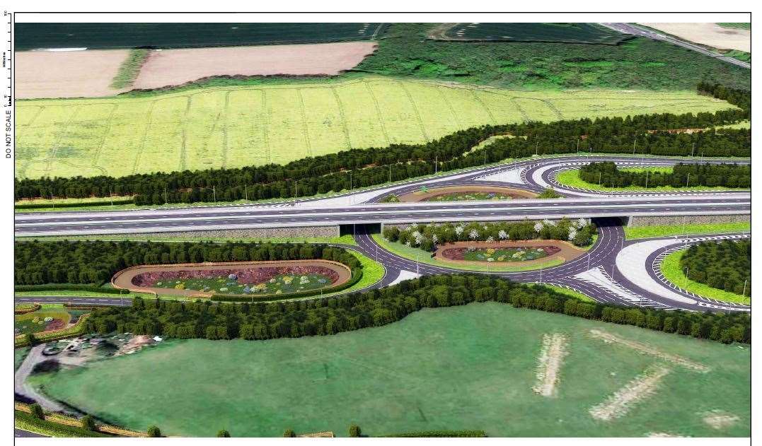 How the new Stockbury Roundabout could look from Oad Street