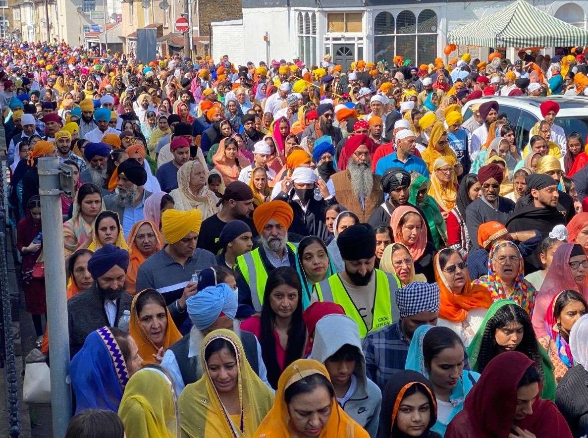 More than 10,000 people attended the Sikh festival of Vaisakhi as it returned to Gravesend after a two-year absence. Photo: Jagdev Singh Virdee