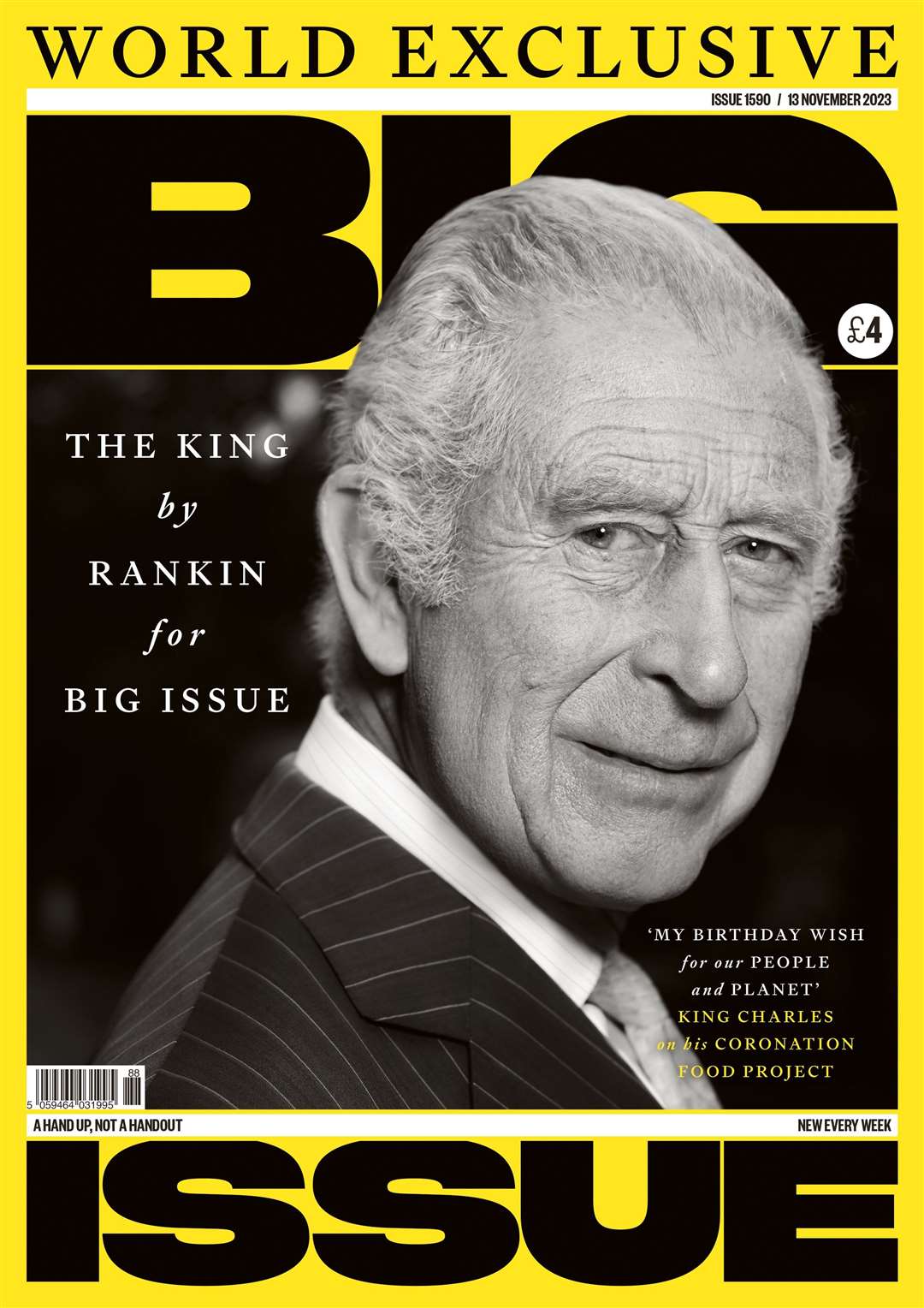 The King on the front of the Big Issue magazine (Rankin/Rankin Creative/Big Issue