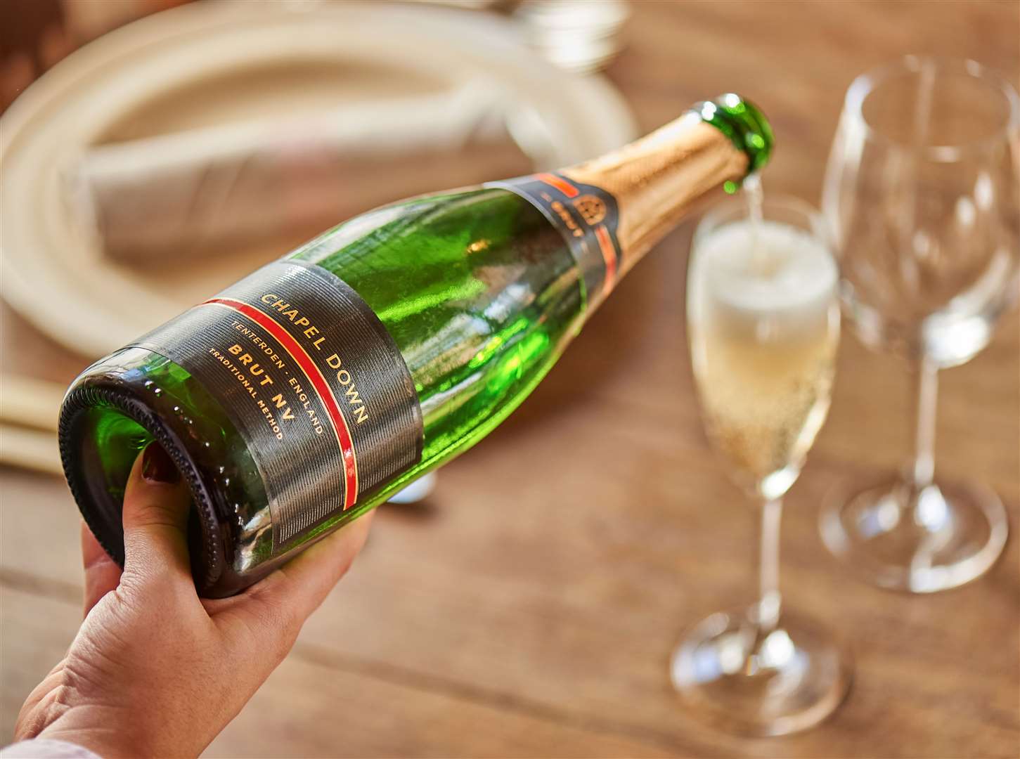 Chapel Down Brut and Rosé Brut are made in the traditional Champagne method