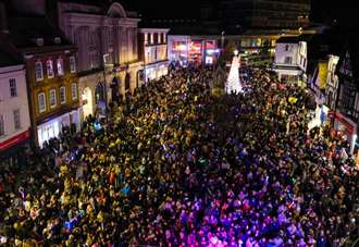 Crowds gather for massive Christmas lights switch on