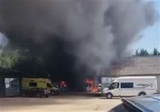 Cars and trees go up in flames on industrial estate