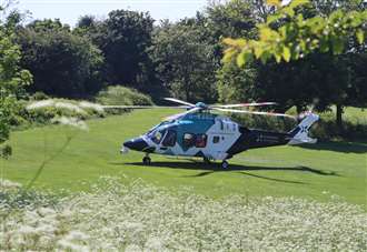 Air ambulance lands in park where children were playing