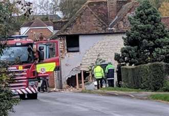 Pictures show damage to former pub after horse box crash
