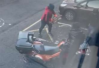 Chainsaw thugs chased away by quad bike owner