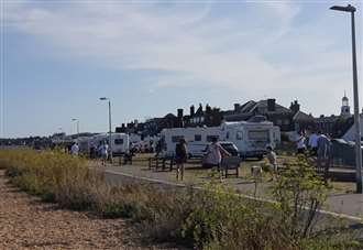 Travellers pitch up next to Tudor castle
