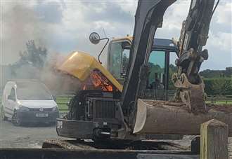 Digger destroyed after blaze at farm