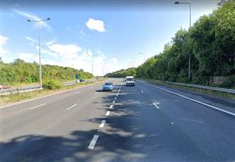 Car overturns after two crashes along motorway stretch