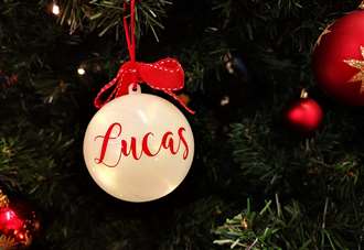 Merry Christmas Lucas is message on festival's tree