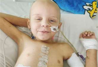 Boy, 4, with tennis ball-sized tumour fights for life