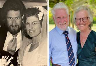 First couple to be married at makeshift church celebrate 50th anniversary