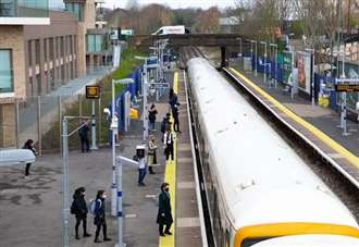 Up-line trains to London have re-started