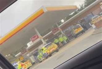 Person taken to hospital after petrol station injury