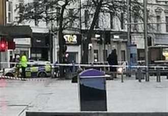 Police cordon in town centre