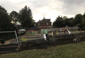 Children's playground scorched with fire