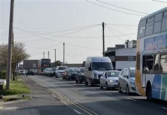 Heavy traffic as smoking power cables close road
