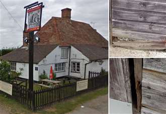 Mice droppings found in kitchen cupboards at country pub