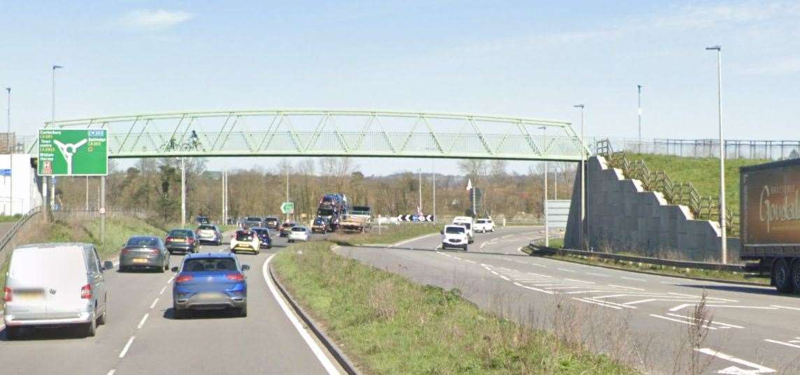 The A2070 Bad Munstereifel Road, Ashford, has been closed following a serious collision. Picture: Google