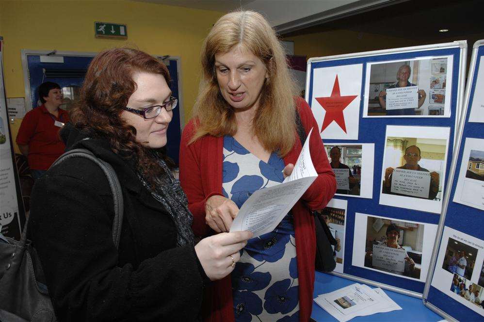 Claire-Marie Atkins discusses volunteering with Gill Ball of Age UK Sheppey