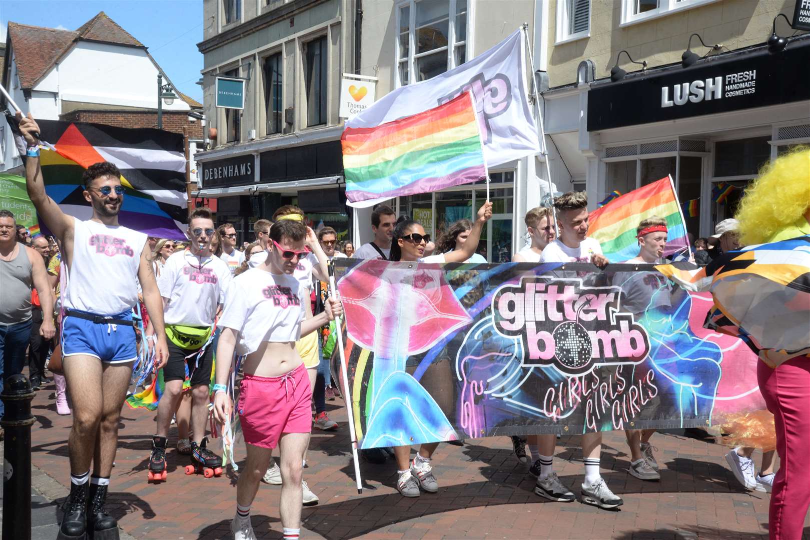 The Canterbury Pride parade on June 16. Picture: Chris Davey