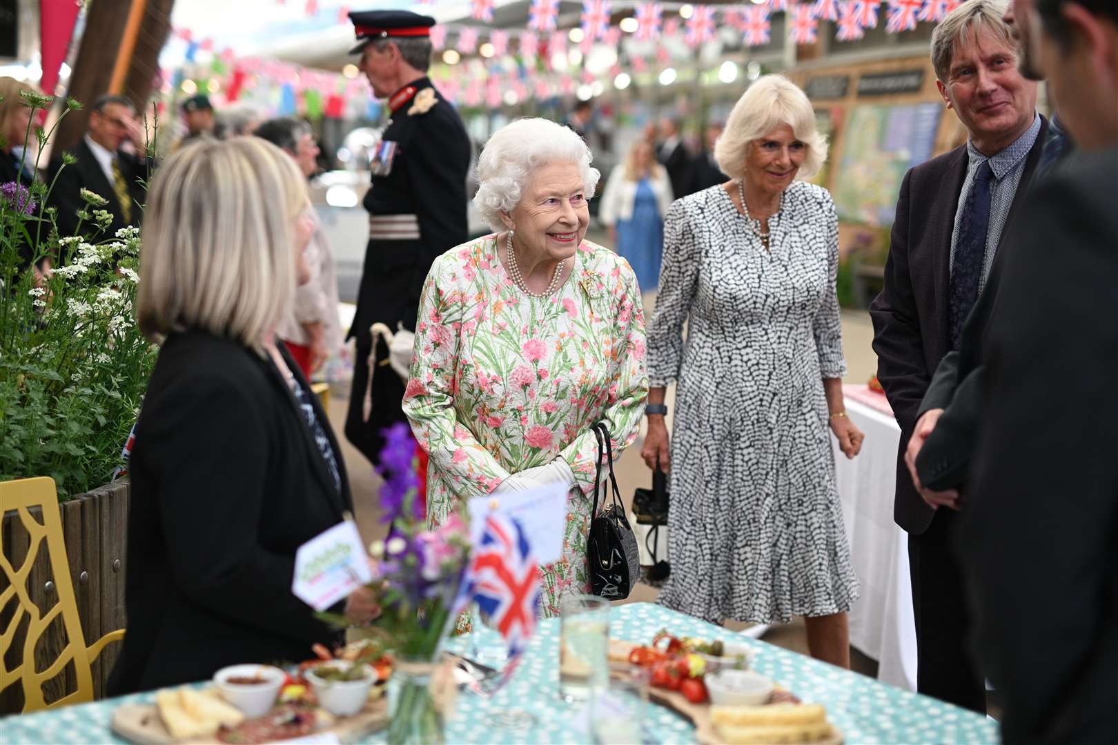 The Queen met people from communities across Cornwall at the Eden Project in celebration of The Big Lunch initiative (Oli Scarff/PA)