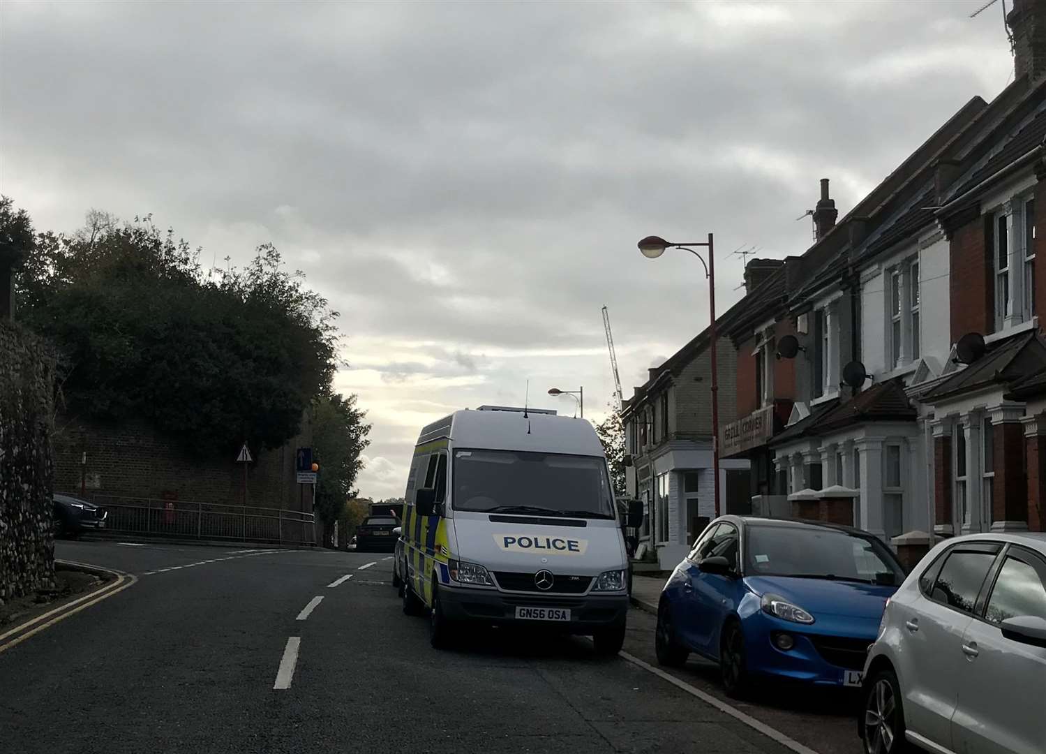 Police in Delce Road, Rochester, on Monday.